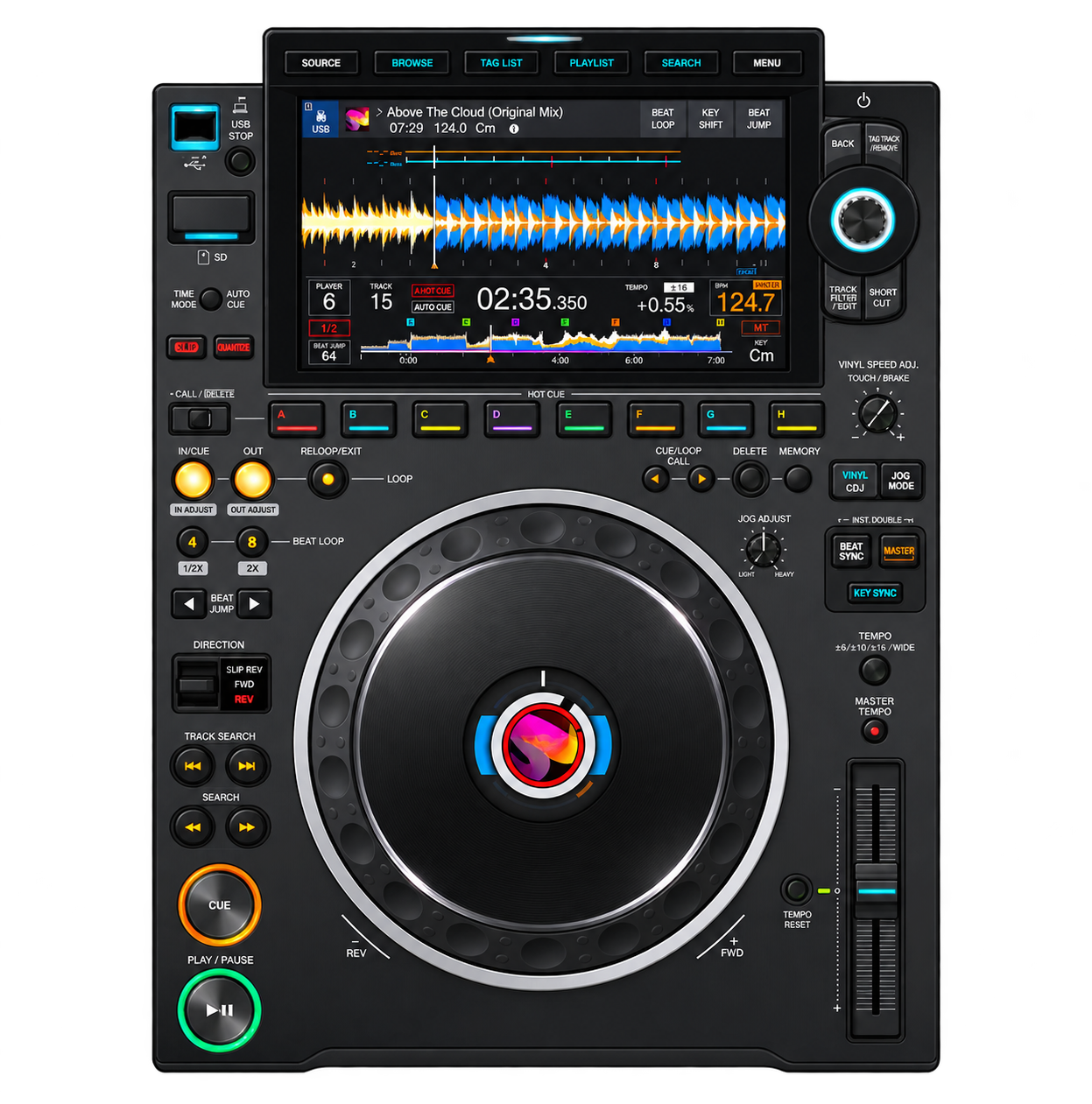 Stylised CDJ player illustration